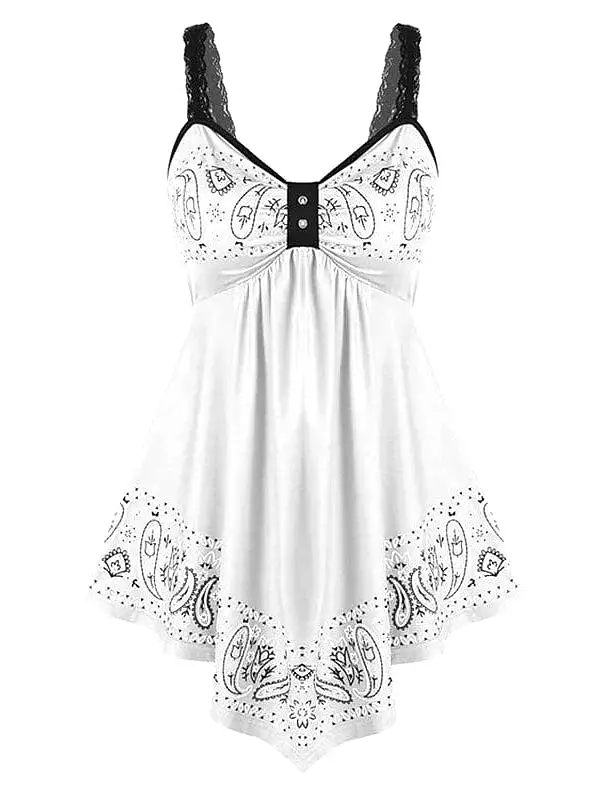 Stylish Women's Plus Size Lace Camisole Summer Top