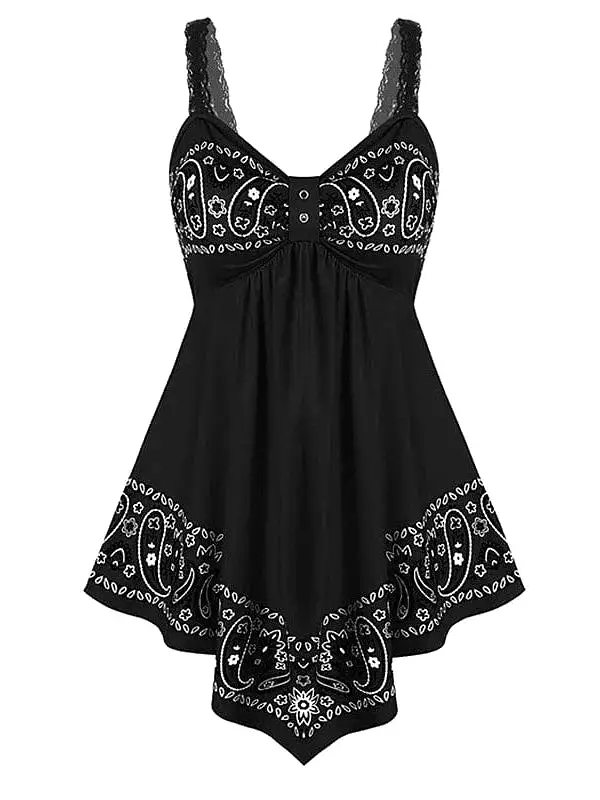 Stylish Women's Plus Size Lace Camisole Summer Top