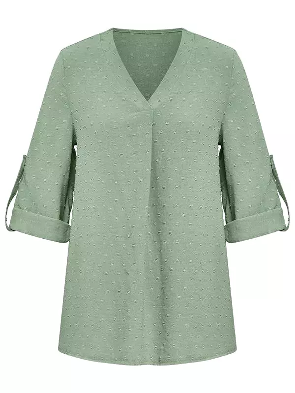 V-Neck Three-Quarter Sleeve Top