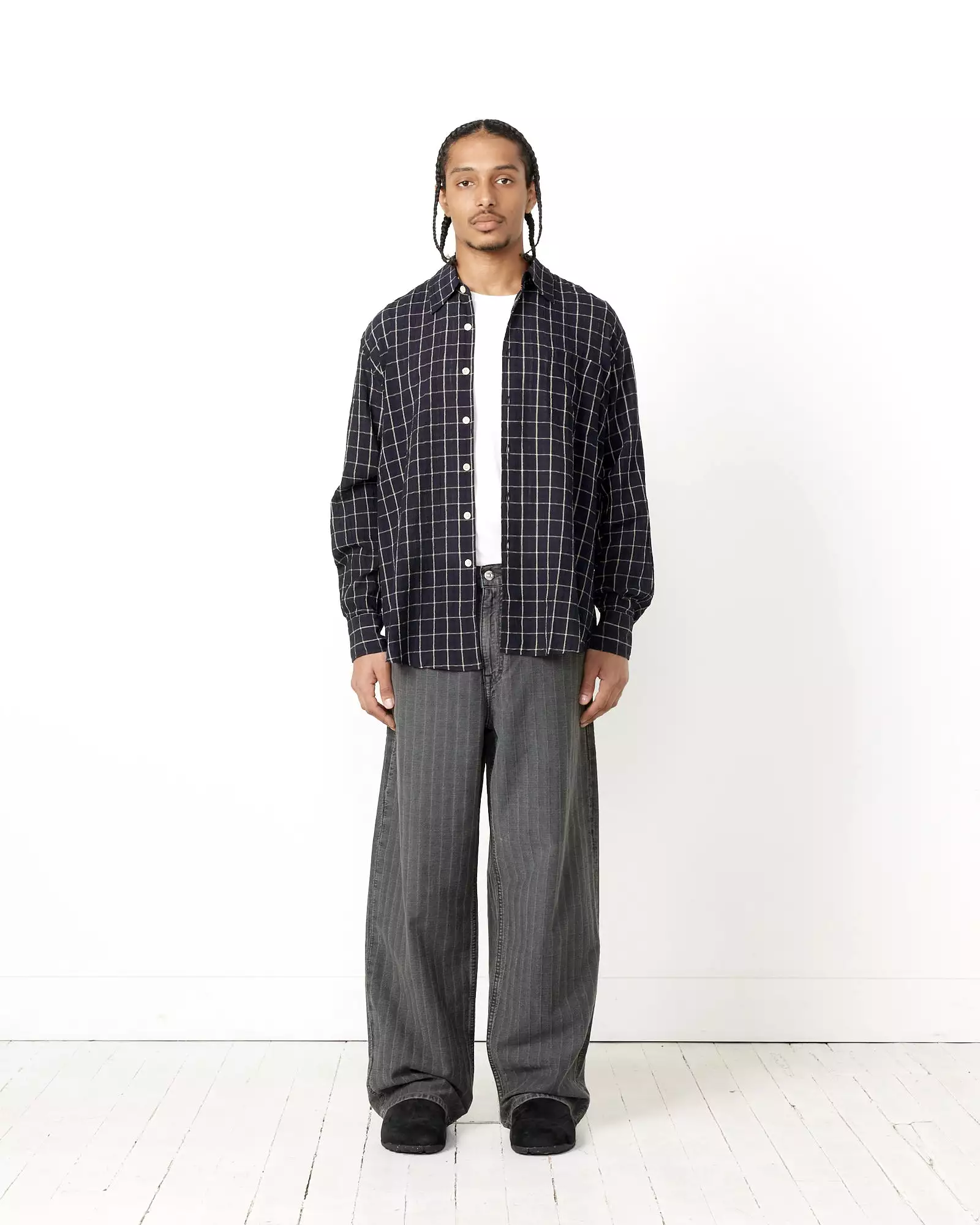 Vast Cut Pant in Washed Grey Torino Stripe