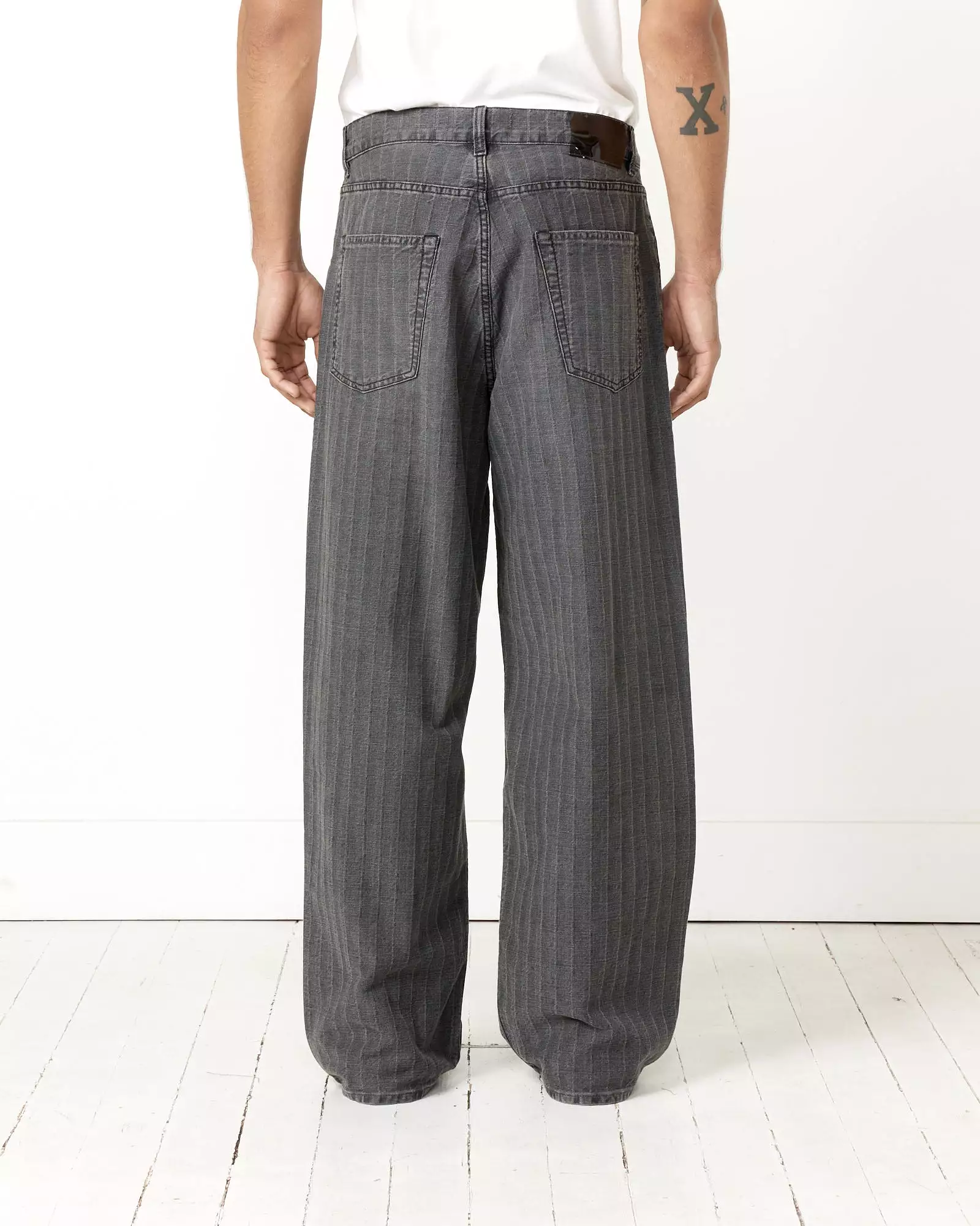 Vast Cut Pant in Washed Grey Torino Stripe