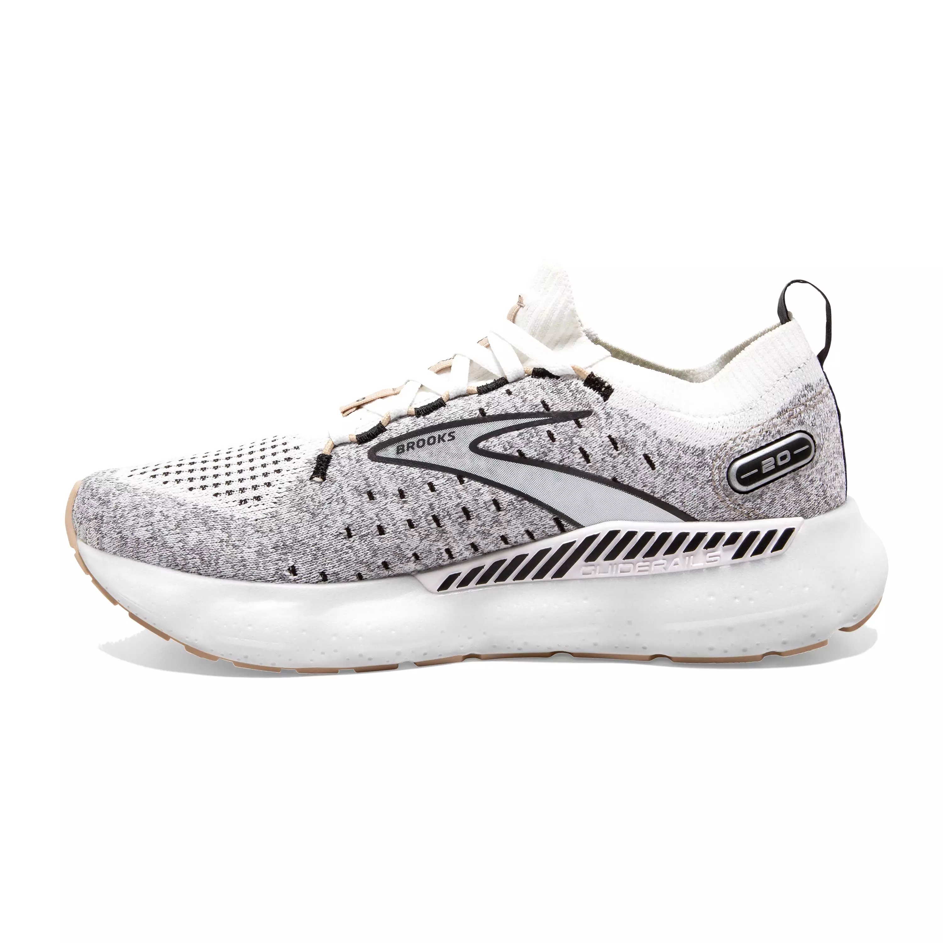 W Brooks Glycerin StealthFit GTS 20 White/Black/Cream