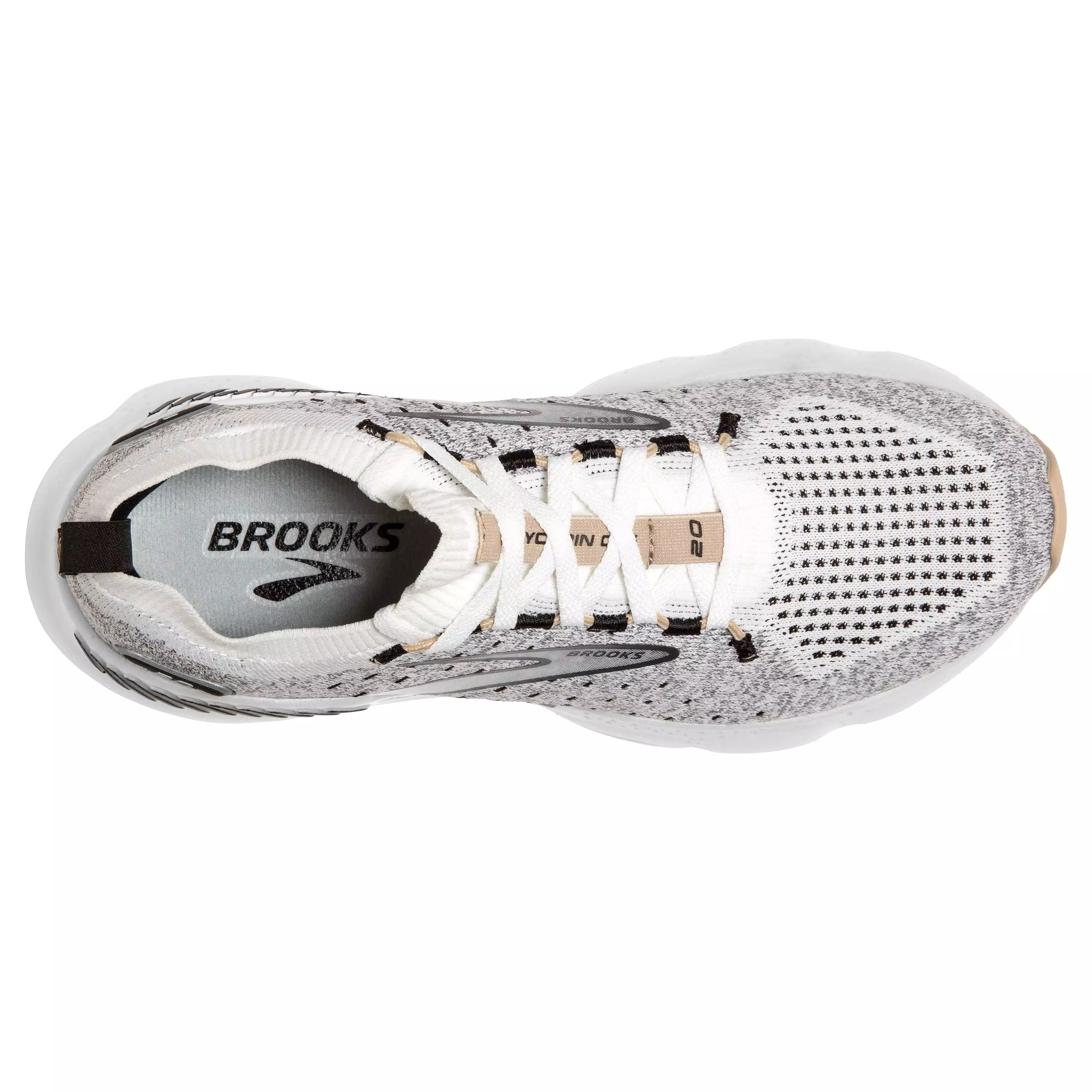 W Brooks Glycerin StealthFit GTS 20 White/Black/Cream