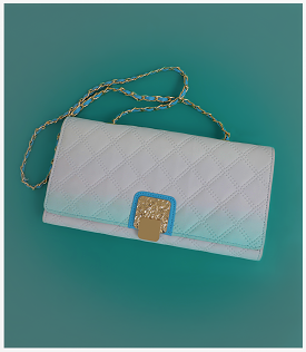 WB2247-BLUE-Women Snazzy Clutch