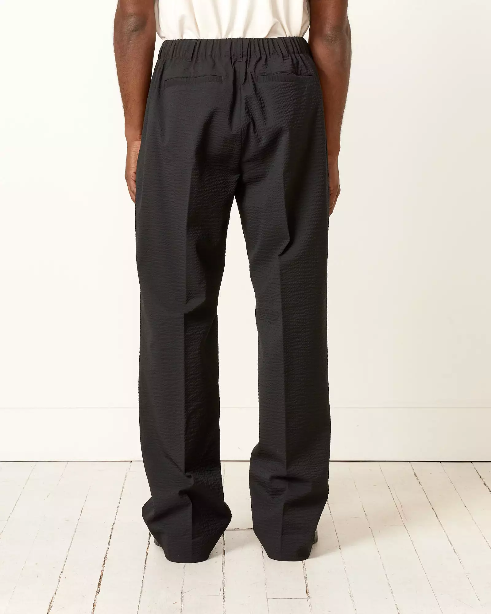 West Coast Pant 3.0 Super 120s Wool Seersucker in Black