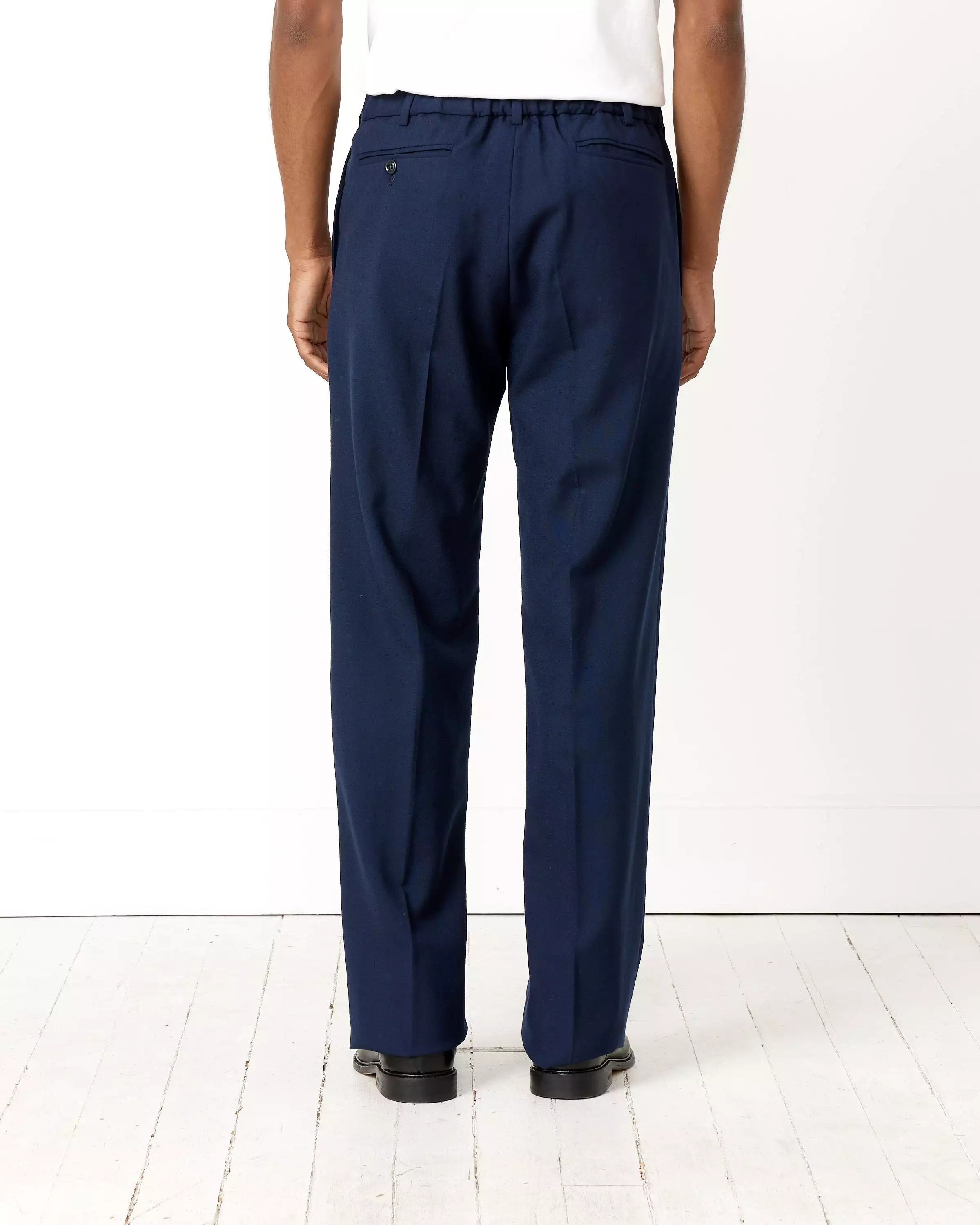 West Coast Tropical Wool Pant in Navy