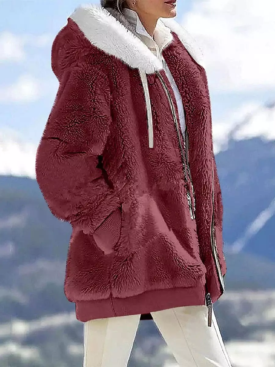 Winter Fleece Jacket with Sherpa Lining for Women - Stylish and Windproof Winter Jacket