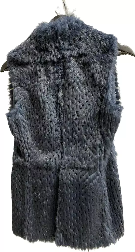 WINTERP - Cuadra blue casual fashion perforated rabbit fur vest for women