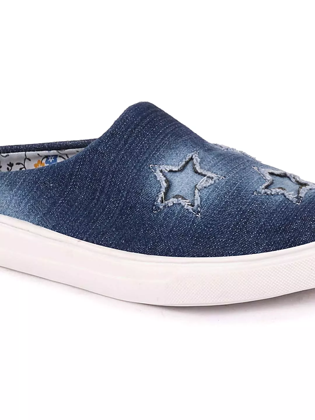 Women Navy Blue Casual Canvas Slip-On Shoes