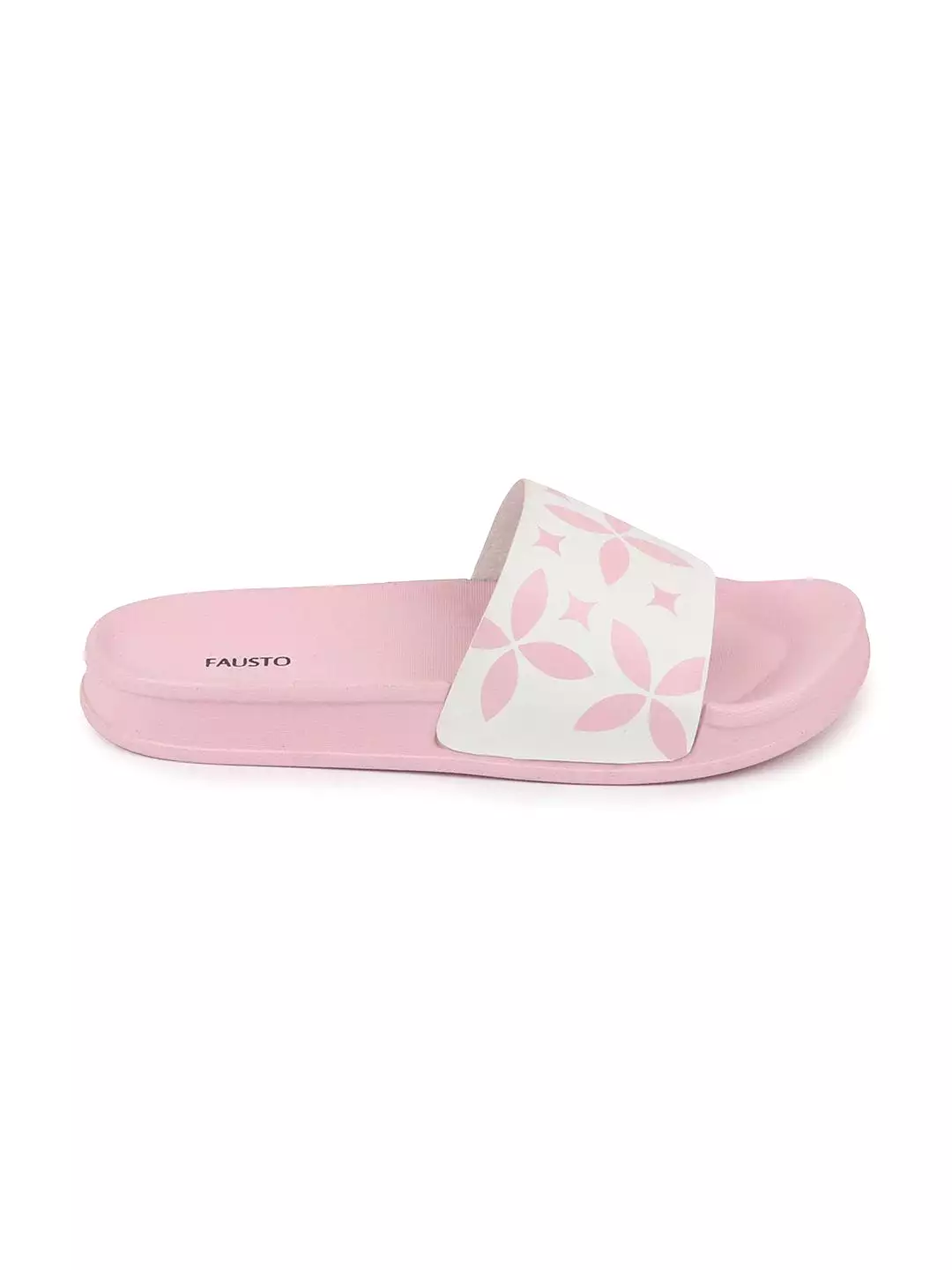 Women Pink/White Outdoor Slider Flip Flops