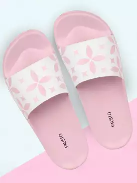 Women Pink/White Outdoor Slider Flip Flops