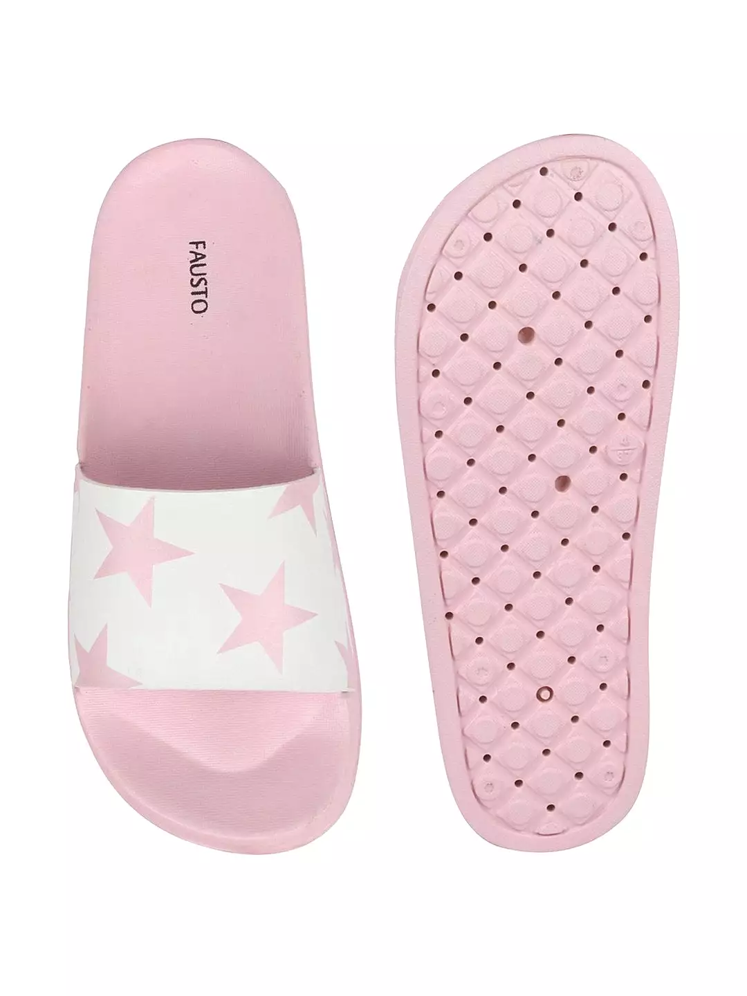 Women Pink/White Outdoor Slider Flip Flops