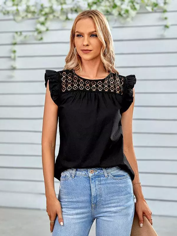 Women Top - Ruffle Sleeves