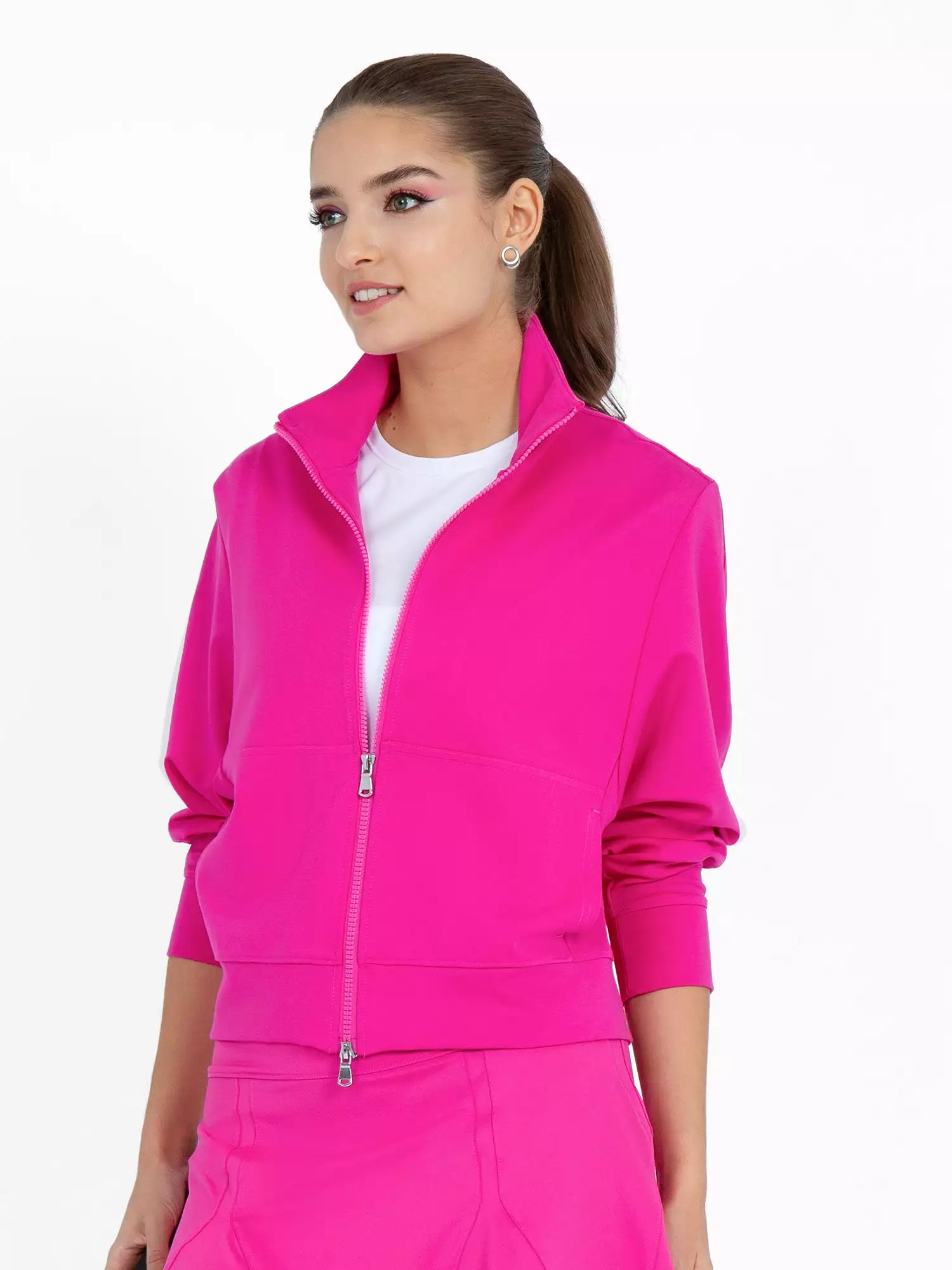 Women's Dolman Sleeve Sofia Knit Jacket - Raspberry Pink