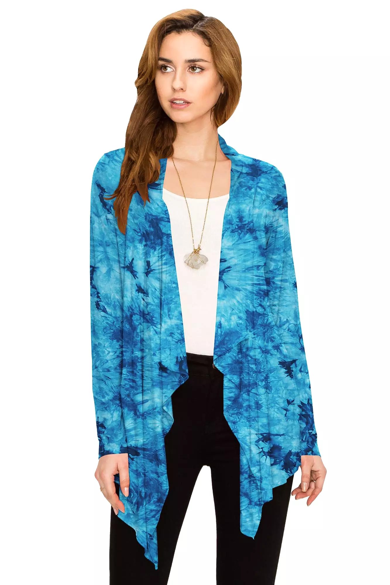 Women's Drape Front Open Cardigan Long Sleeve Irregular Hem