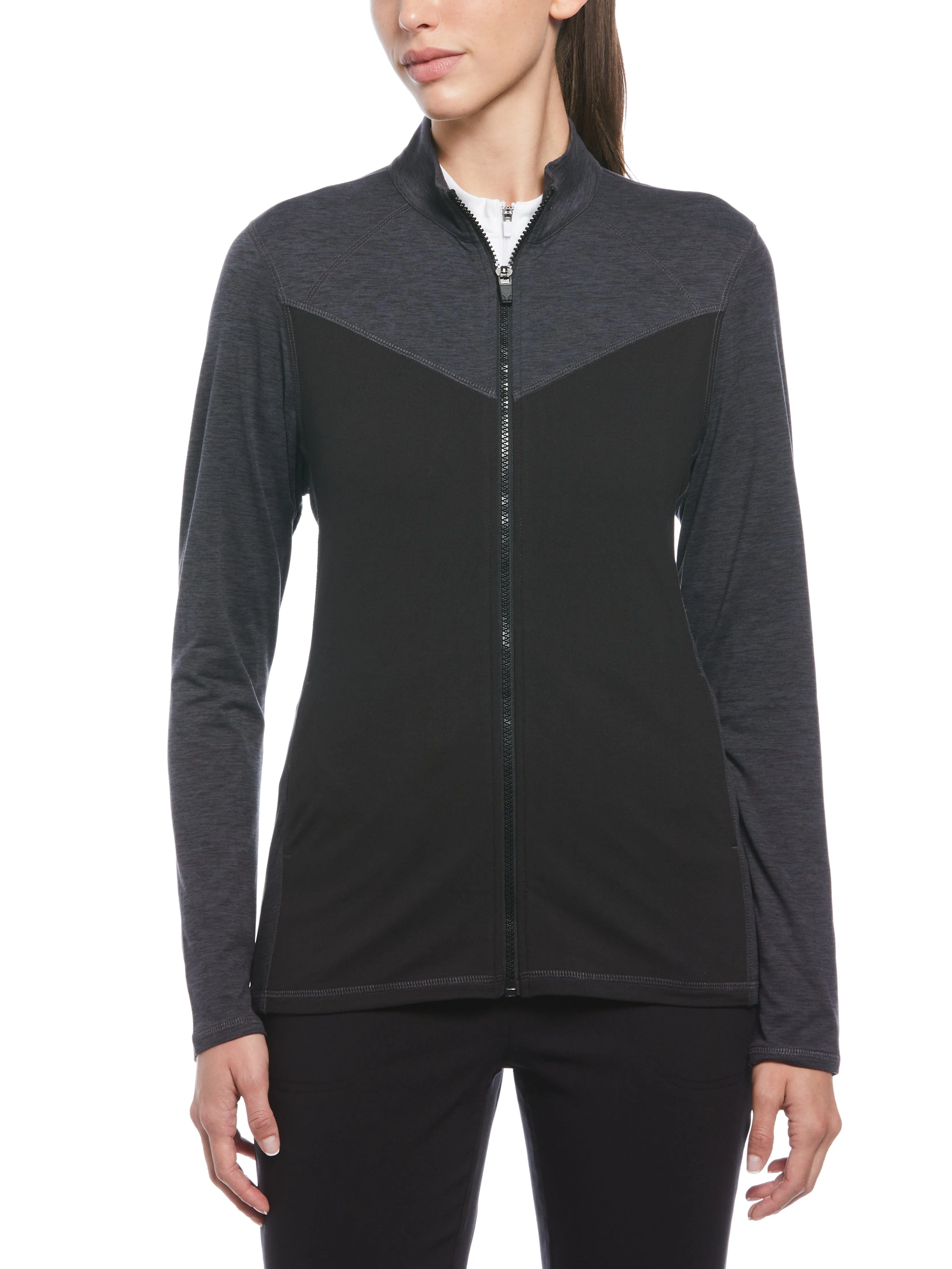 Womens Lightweight Lux Touch Full Zip  with Stitching Detail