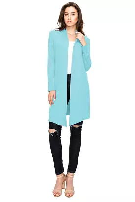 Women's Long Sleeve Open Front Long Cardigan