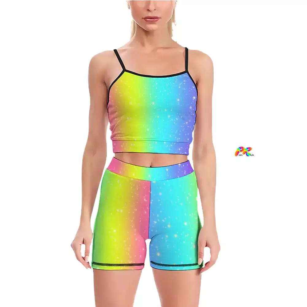 Women's Rainbow Festival Two Piece Set