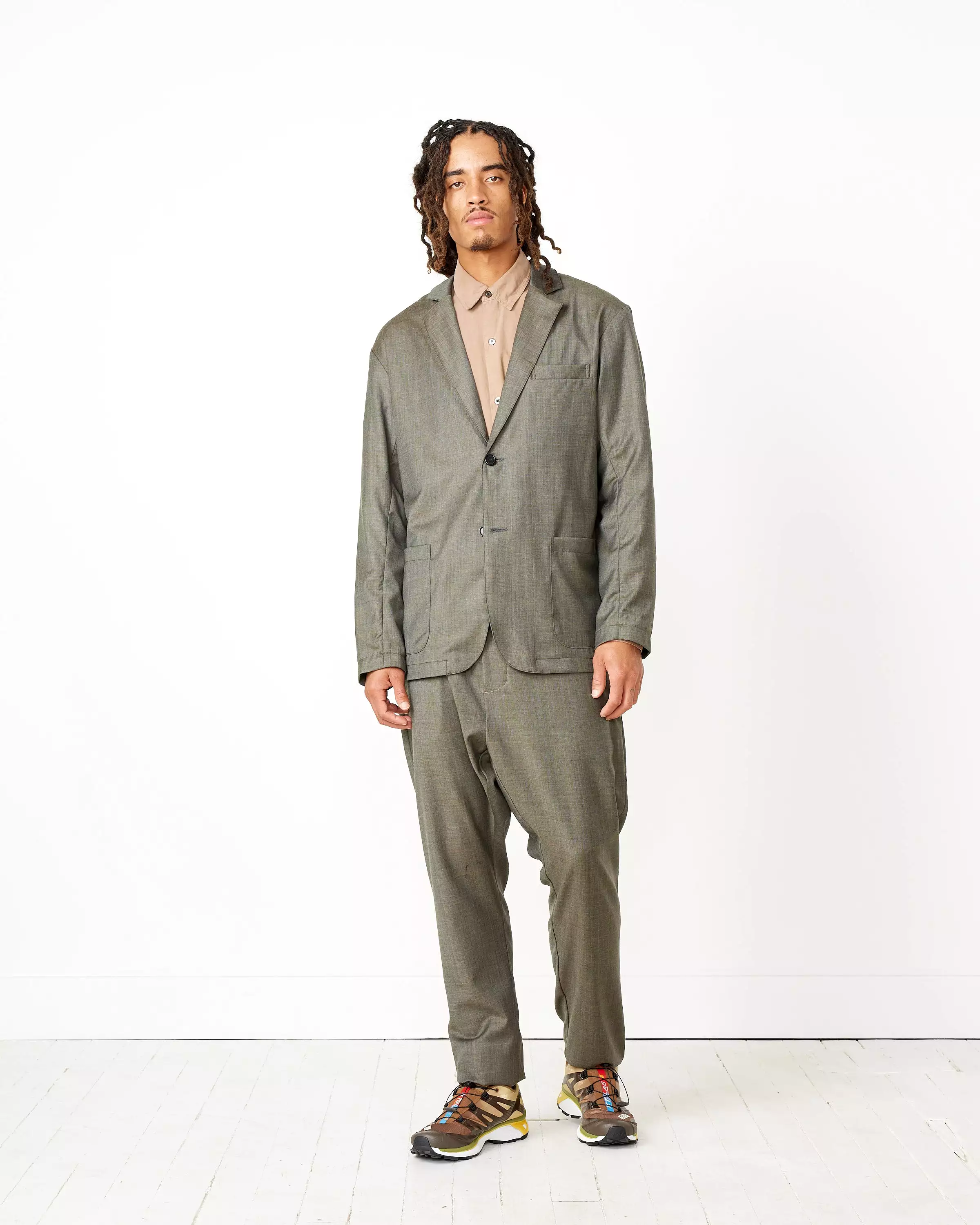 Yoyogi Pant in Grey Italian Plaid Wool